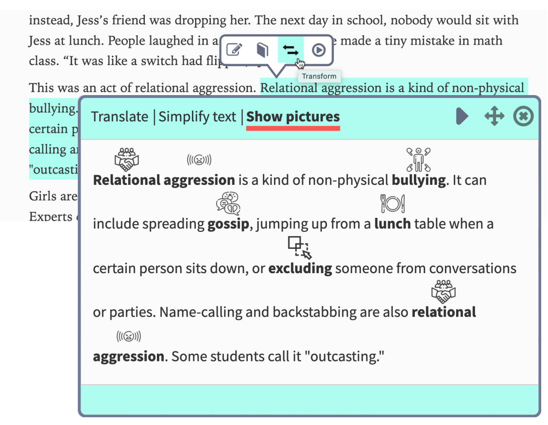 text transformation using images